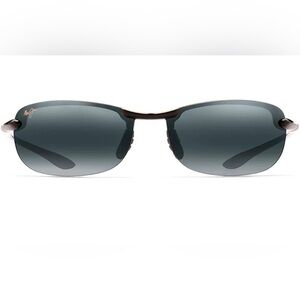 Maui Jim MJ 408-02 'Sandy' Black Polarized Rimless Sport Sunglasses Unisex